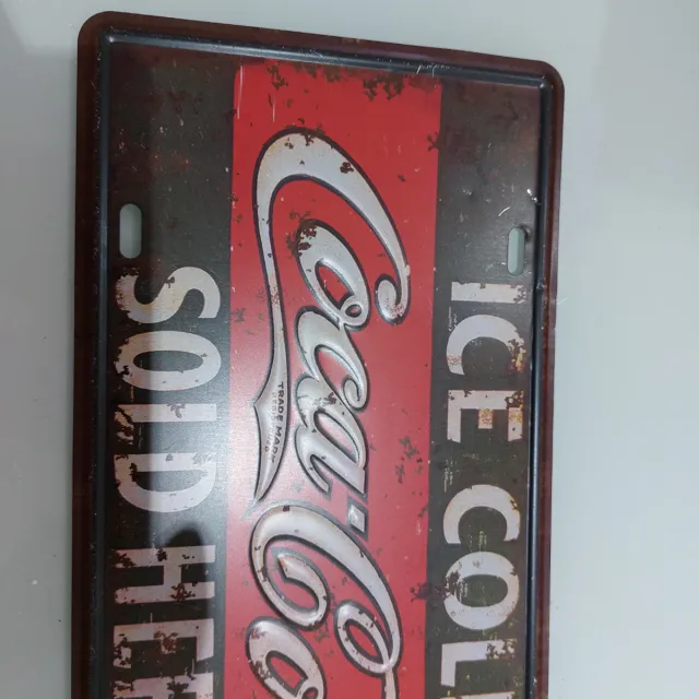 Targa Lamiera Coca Cola Ice Cold