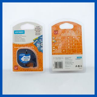 2 Cintas DYMO LetraTag Plástico 12mm Negro/Blanco