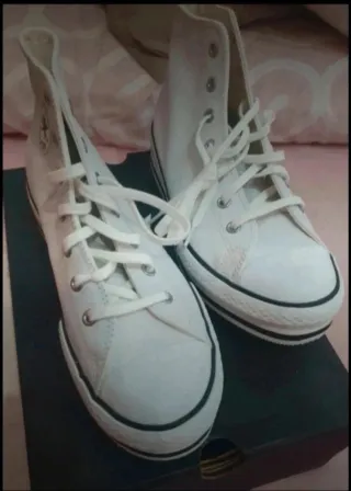 Converse Bota Piel Blancas Talla [40]
