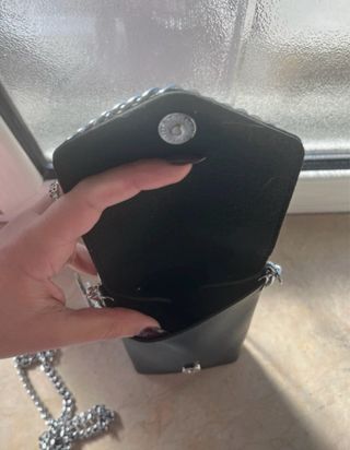 Mini borsa nera con fantasia zebrata