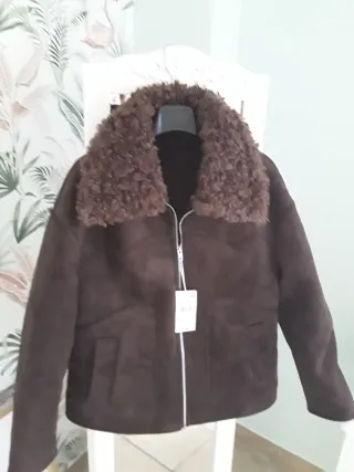 Chaqueta Mango Doble Faz Marrón Talla M