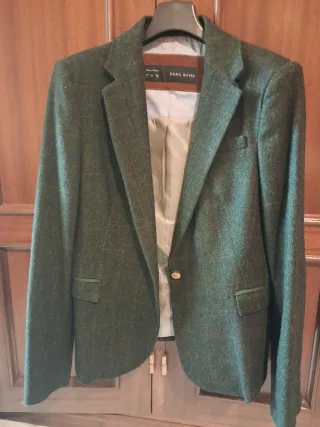 Chaqueta Zara Basic verde mujer