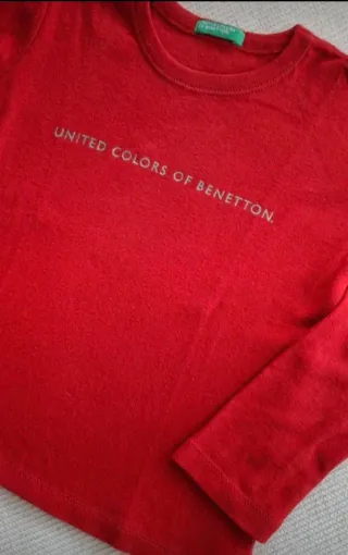 Maglietta Benetton bambina 3 anni rossa