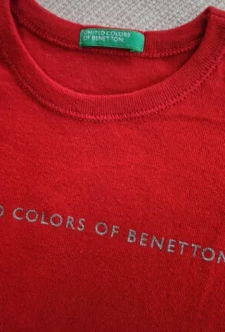 Maglietta Benetton bambina 3 anni rossa