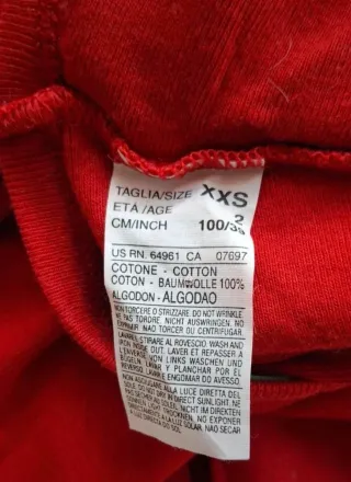 Maglietta Benetton bambina 3 anni rossa