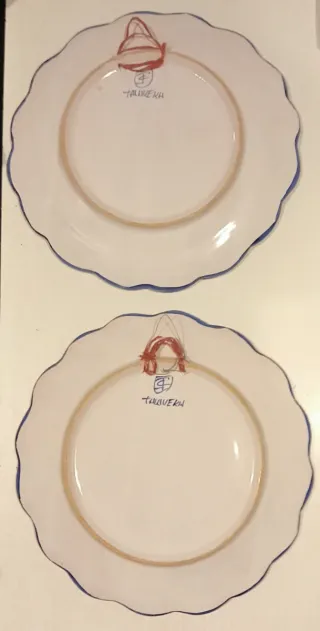 Due piatti in ceramica Talavera vintage antichi