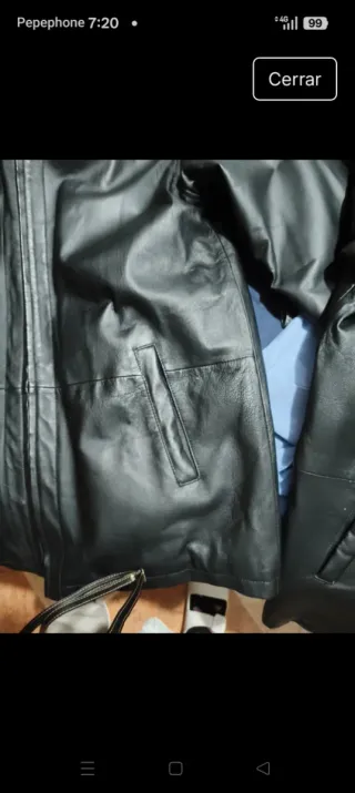 Cazadora cuero sintético hombre