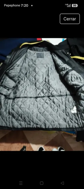 Cazadora cuero sintético hombre