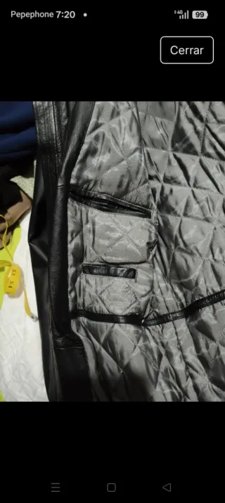 Cazadora cuero sintético hombre