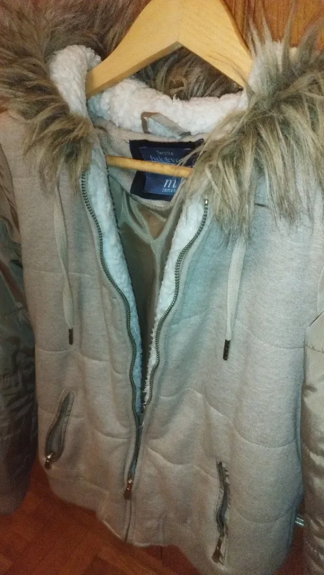Cazadora Bershka Beige/Gris Talla S
