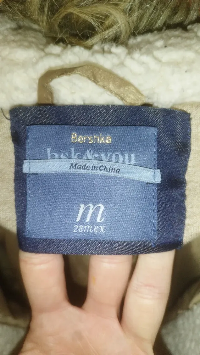 Cazadora Bershka Beige/Gris Talla S