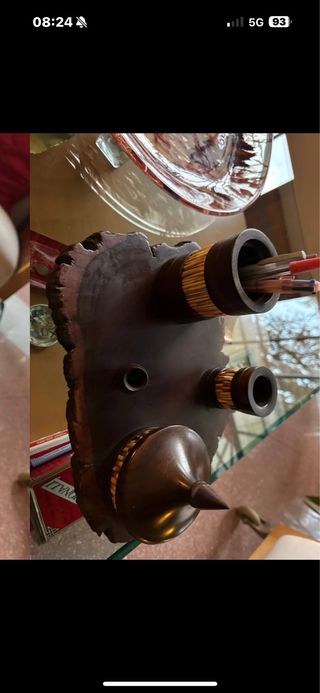 Set scrivania vintage legno e bambù