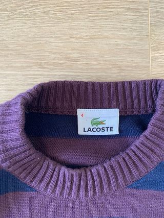 Jersey Lacoste Rayas Azul y Morado talla L