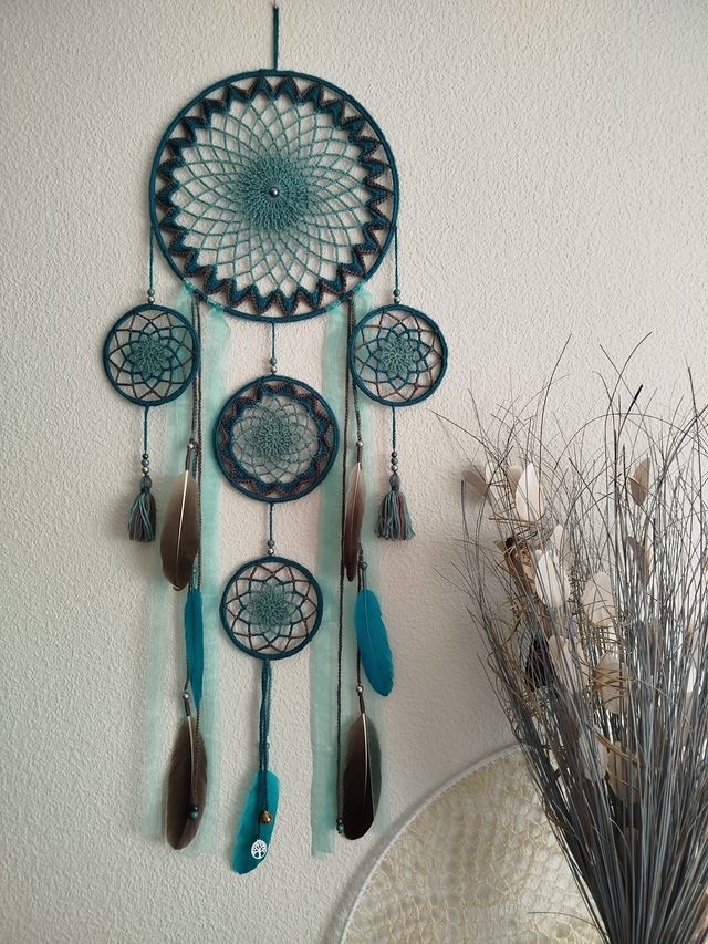 Atrapasueños 30x 1metro - esmeralda/azul agua/gris