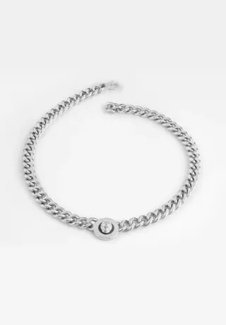 Collar Cadena colgante Guess Unisex Plata