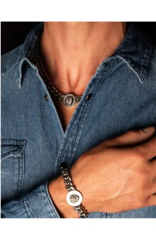 Collar Cadena colgante Guess Unisex Plata