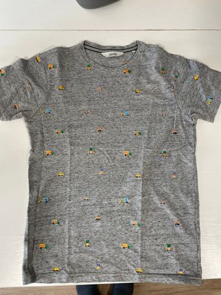 Camiseta gris bordada Talla S