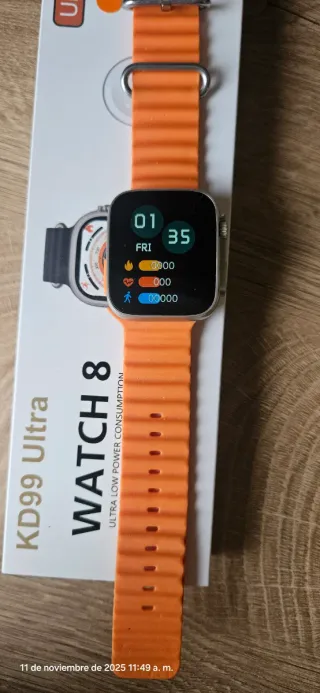 Reloj KD99 Ultra Smartwatch Naranja/Plata