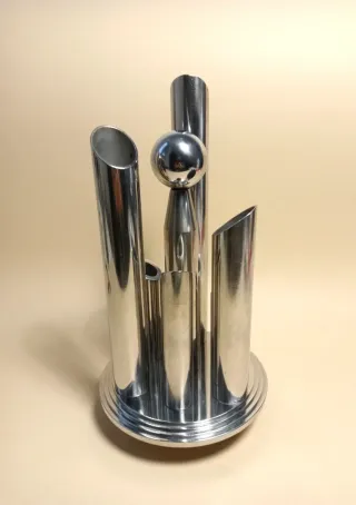VASO Tubolare TUBI ACCIAIO Tondo VINTAGE Space Age