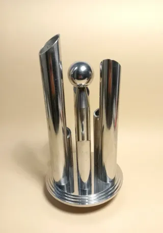 VASO Tubolare TUBI ACCIAIO Tondo VINTAGE Space Age