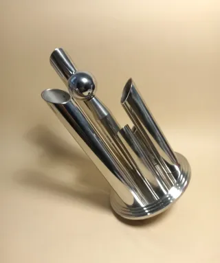 VASO Tubolare TUBI ACCIAIO Tondo VINTAGE Space Age