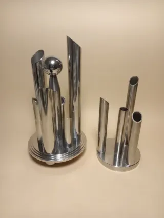 VASO Tubolare TUBI ACCIAIO Tondo VINTAGE Space Age