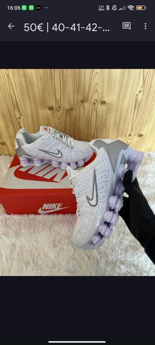Zapatilla Nike Shox TL Plata/Blanco Talla 42