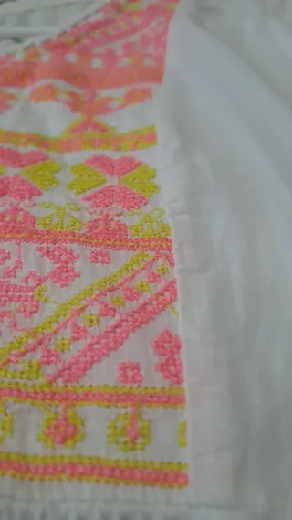 Blusa Natura bordada multicolor talla L