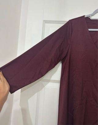 Abito lungo bordeaux manica 3/4