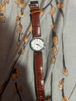 Reloj Louis Vuitton Chrono Plata y Marrón