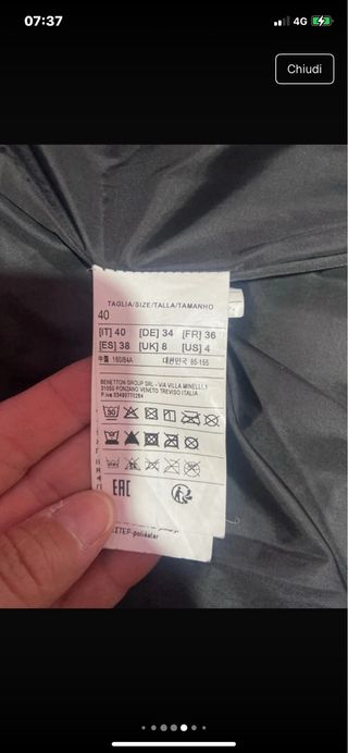 Piumino bomber Benetton rosa/argento