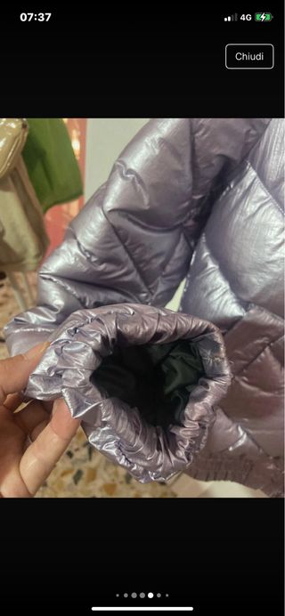 Piumino bomber Benetton rosa/argento