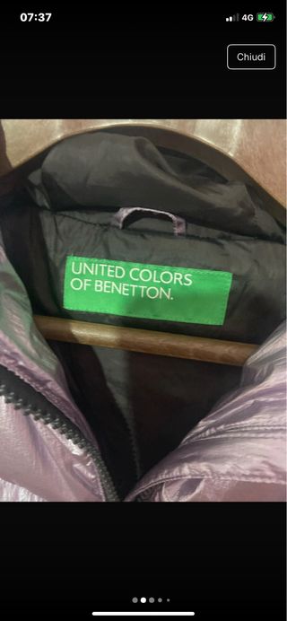 Piumino bomber Benetton rosa/argento