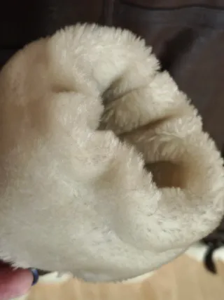 Cazadora polipiel marrón forro pelo beige