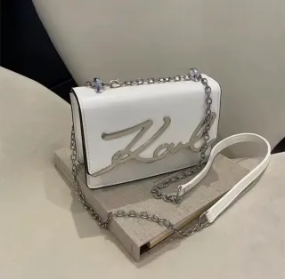 Bolso Karl  Blanco y Plateado