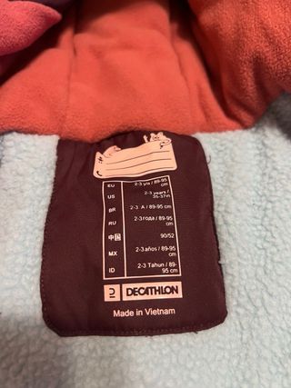 Ropa de nieve Decathlon 2-3 años COMPLETA
