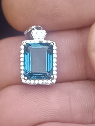 Colgante plata Topacio London Blue