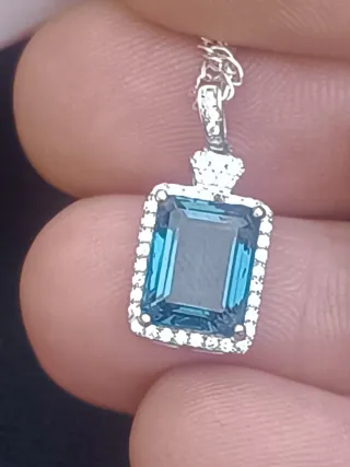 Colgante plata Topacio London Blue