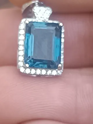 Colgante plata Topacio London Blue