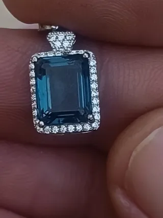 Colgante plata Topacio London Blue