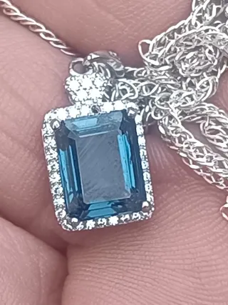 Colgante plata Topacio London Blue