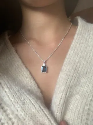 Colgante plata Topacio London Blue