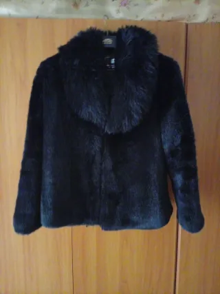 Giacca pelliccia ecologica nera