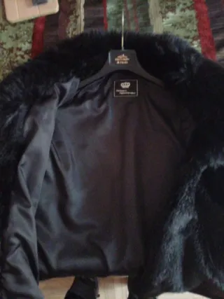 Giacca pelliccia ecologica nera