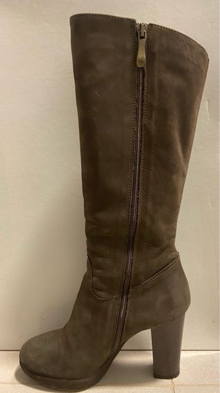 Stivali donna in pelle marrone tagli 36