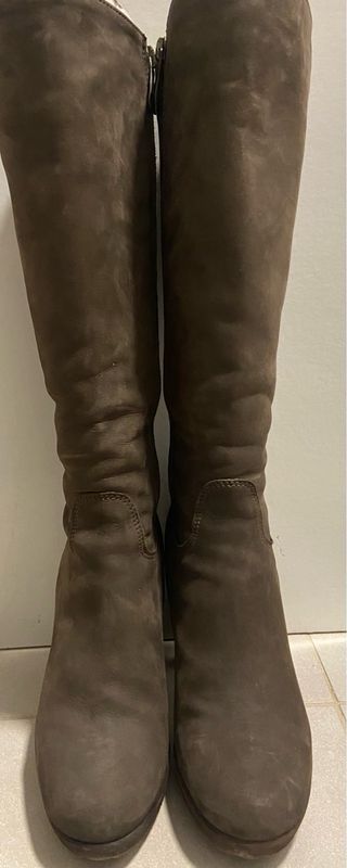 Stivali donna in pelle marrone tagli 36