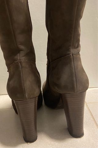 Stivali donna in pelle marrone tagli 36