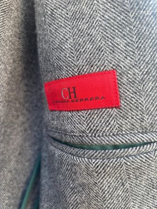 Abrigo largo gris Carolina Herrera