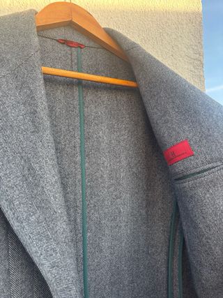 Abrigo largo gris Carolina Herrera