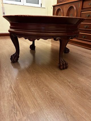 Tavolo rotondo in marmo e legno